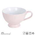 Taza de sopa de 22 oz Interior blanco exterior Rosa con estrella grabada